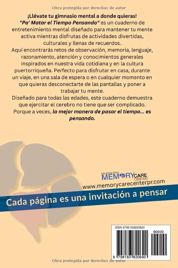 Pa Matar el Tiempo Pensando: Mini Cuaderno de Actividades Cognitivas